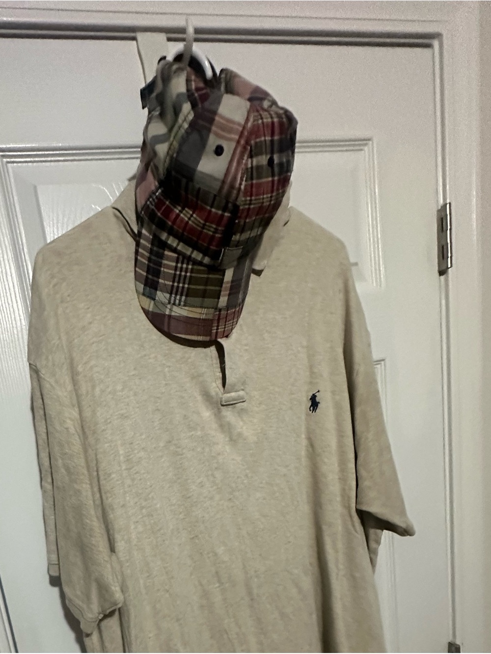 Polo by Ralph Lauren Beige Short-Sleeve Polo with Navy Logo